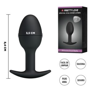 Plug anal silicona bolas pesadas