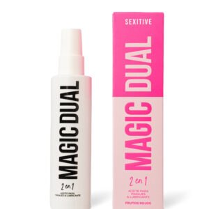 Aceite sensual para masajes y lubricante Magic Dual - Aroma Frutos Rojos